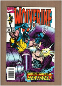 Wolverine #72 Newsstand Marvel Comics 1993 SENTINELS JUBILEE APP. VF+ 8.5