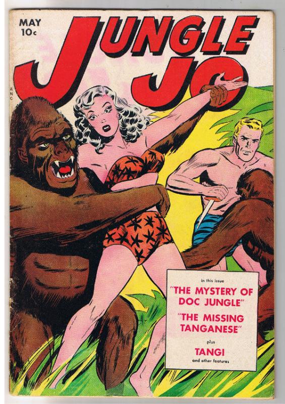 JUNGLE JO #1, VG+, Wally Wood, Girl, Tangi, Comic, 1950, Golden Age,Pre-code