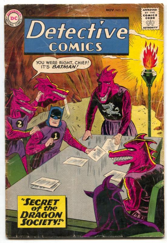 DETECTIVE COMICS #273 BATMAN DRAGON SOCIETY COVER 1959 G/VG