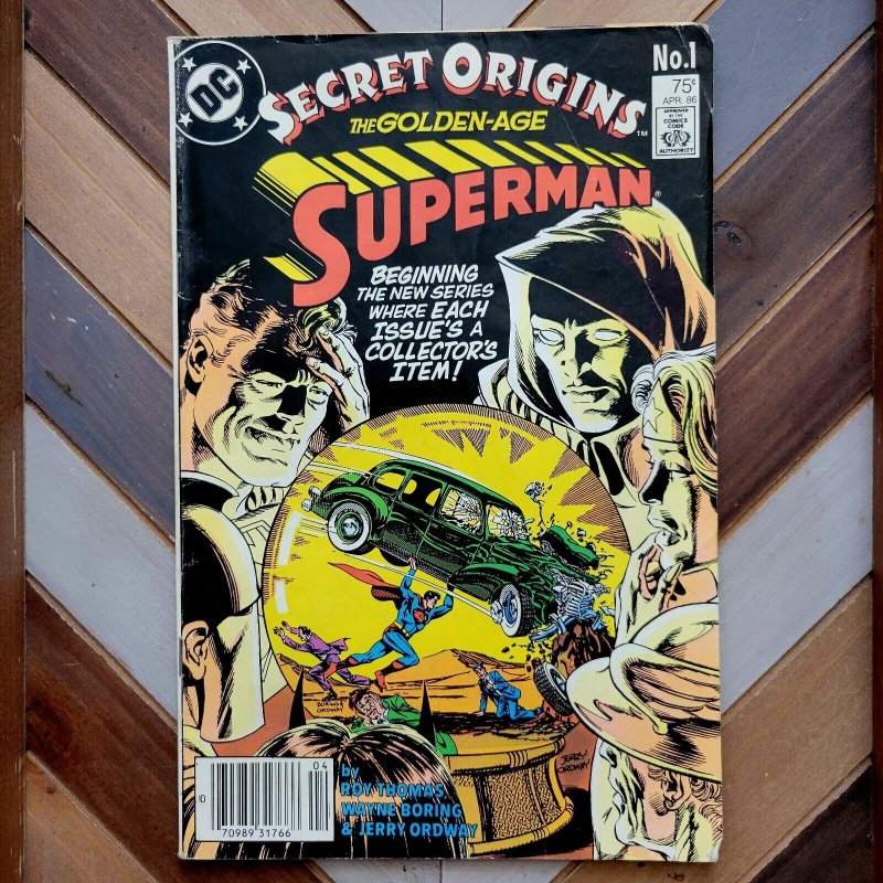 SECRET ORIGINS #1 VG (DC 1986) Newsstand / Golden Age Superman (Roy Thomas)