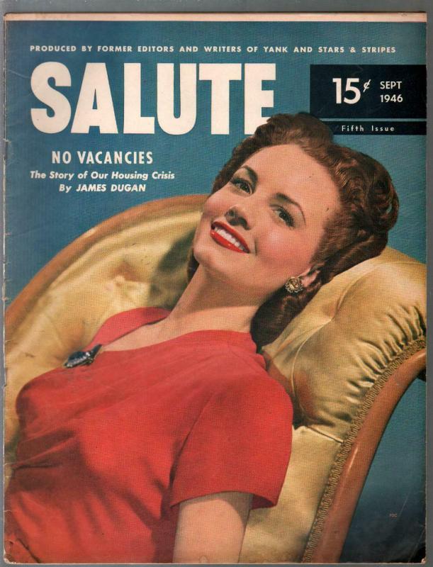 Salute #5  9/1946-Janet Blair-elusive military magazine-cheesecake-VG 