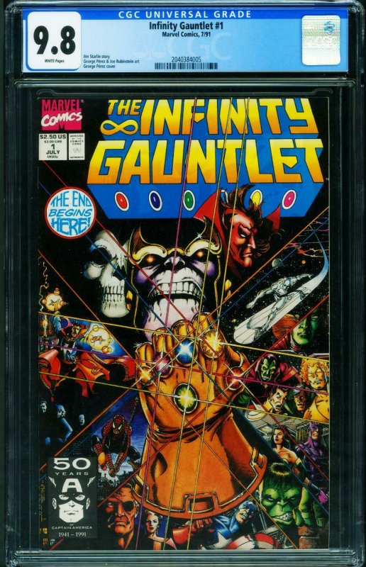 INFINITY GAUNTLET #1 - THANOS CGC 9.8 1991 First issue 2040384005