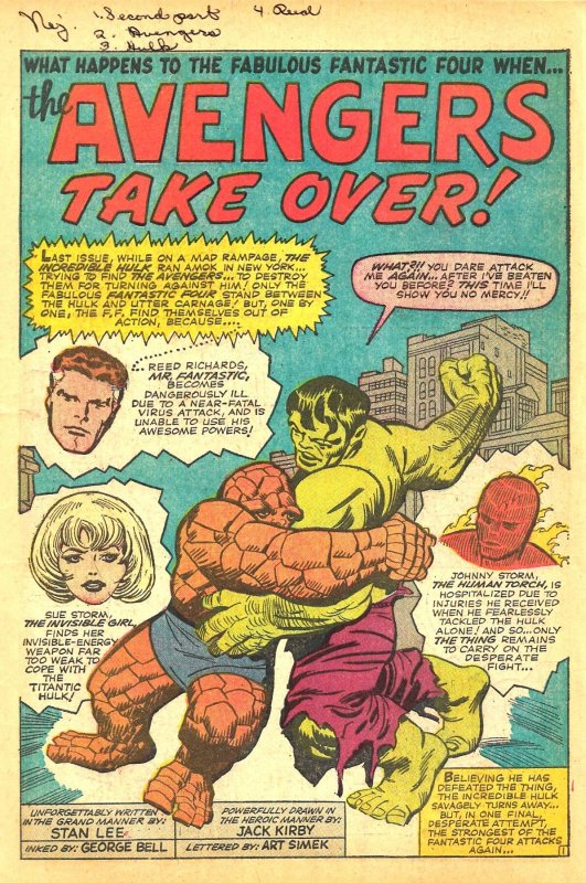 FANTASTIC FOUR #26 (May1964) 4.0 VG • HULK vs THING!!  Big AVENGERS Crossover!