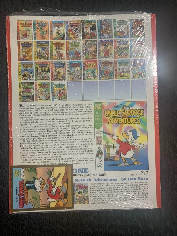 UNCLE SCROOGE ADVENTURES Gladstone #28 by Carl Barks SEALED with Card