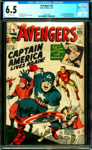 Avengers #4 CGC Graded 6.5 1st Silver Age Cap. America, Sub-Mariner App