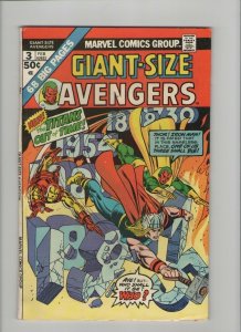 Giant-Size Avengers #3 - Vision Thor Iron Man Cover! - 1975 (Grade 7.5) WH