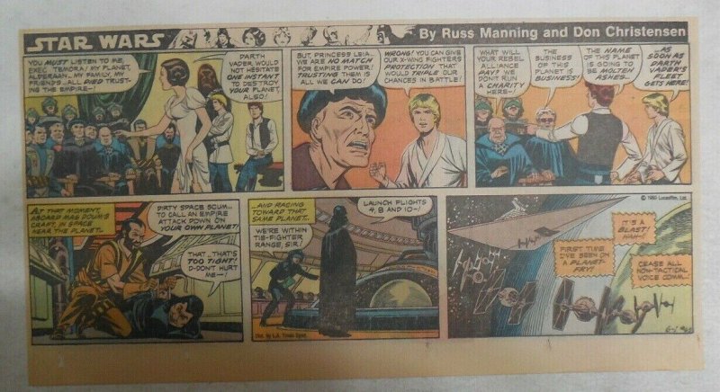 Star Wars Sunday Page #65 by Russ Manning from 6/1/1980 Third Full Page Size!