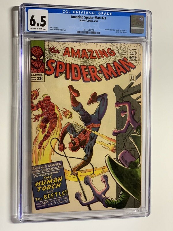 Amazing Spider-man 21 cgc 6.5 ow/w pages marvel 1965