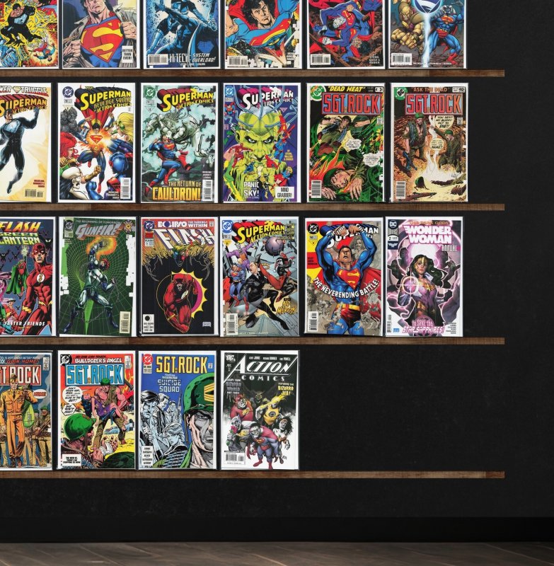 Huge Lot 150+ Comics with Action Comics, The Flash, Sgt. Rock, Gunfire & More!