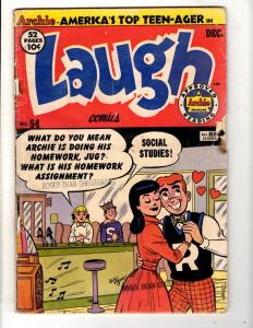 Laugh # 54 VG- Archie Comic Book Jughead Betty Veronica Reggie Sabrina JL28