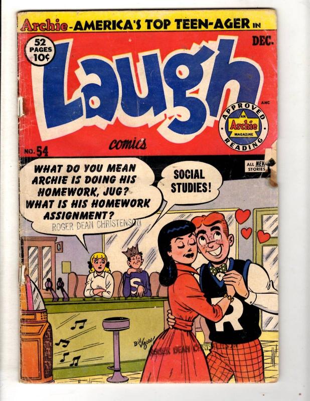 Laugh # 54 VG- Archie Comic Book Jughead Betty Veronica Reggie Sabrina JL28