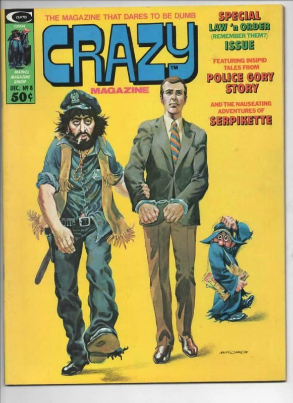 CRAZY #8 Magazine, FN, Nixon, Law and Order, 1973 1974, more in store