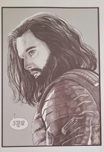 WINTER SOLDIER/BUCKY NICK GRIBBON Artist Signed Marvel Pop Art Print 8.5×11.75