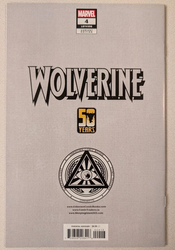 WOLVERINE #4 NM GRASETTI UNKNOWN COMICS  EXCLUSIVE TRADE AND VIRGIN SET