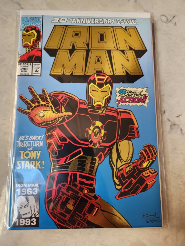 Iron Man #290 (1993) gold foil cover