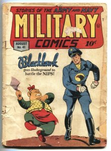 MILITARY COMICS #41Chop Chop cover-Blackhawk-comic book