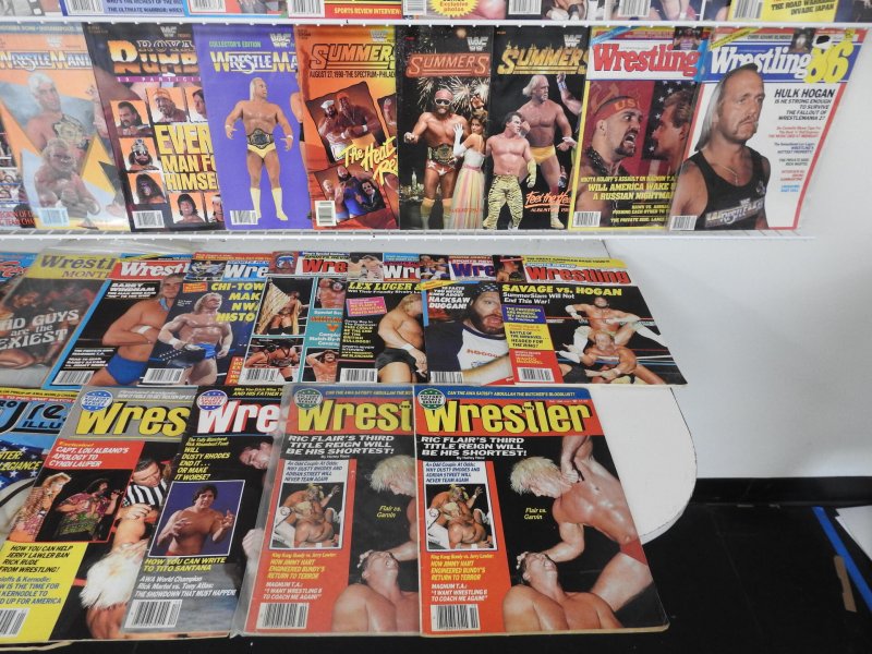 Huge Lot 100+ Vintage Wrestling Magazines W/ Flair, Rock, Hulk, Macho Man+ NICE!