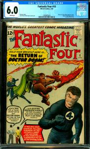 Fantastic Four #10 CGC Graded 6.0 Stan Lee & Jack Kirby Appear, Doctor Doom App.