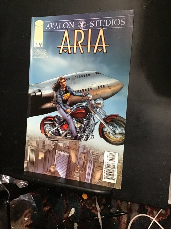 Aria #3 (1999) high-grade! Flying motorcycle cover girl! NM- Wow!