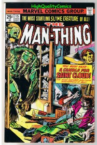 MAN-THING #15, VF/NM, Steve Gerber, St Cloud, 1974, Fear, more in store