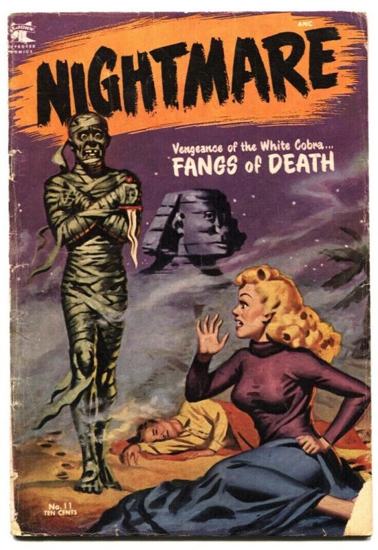 Nightmare #11 1954 HEADLIGHTS / MUMMY cover - Pre-Code horror