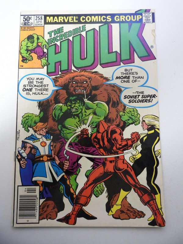 The Incredible Hulk #258 (1981) VG- Condition moisture stain fc