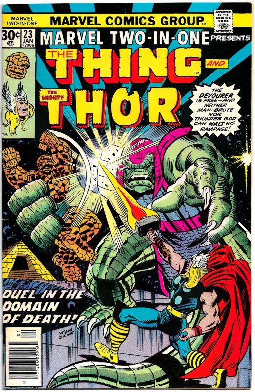 MARVEL TWO-IN-ONE #22- #23 (Dec'76-Jan'77) 8.0 VF  The THING & THOR vs SETH