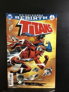 Titans #7 DC UNIVERSE REBIRTH.  Flash Vs Superman Race