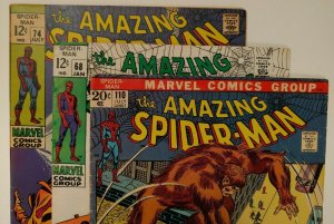 Amazing Spiderman lot! 74 Silvermane, 68 Kingpin, 110 1st Gibbon appearance!!