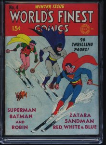 WORLD’S FINEST COMICS #4 - CGC-6.5, OW-W - Batman - Superman - Golden Age