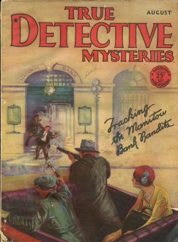 TRUE DETECTIVE MYSTERIES-AUG1929--MURDER-VICE-ROBBERY-RAPE-POISON-good/vg G/VG