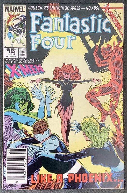 Fantastic Four #286 Newsstand Edition (1986, Marvel) Return of Jean Grey. NM+