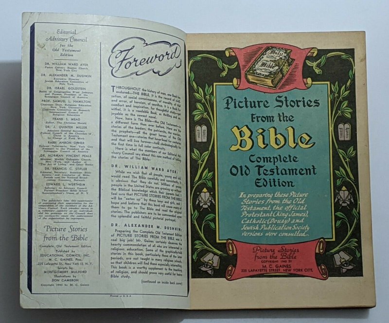 Picture Stories From The Bible Complete Old Testament Fifth Print 1945 (EC) VG 