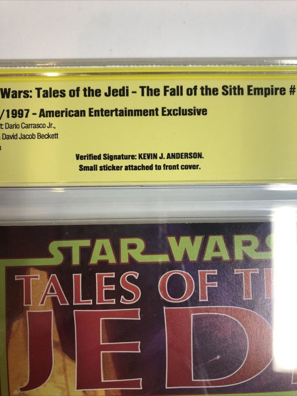 Star Wars Tales The Jedi Fall Sith Empire # 1 (CBCS VS 8.5 WP) Signed Anderson