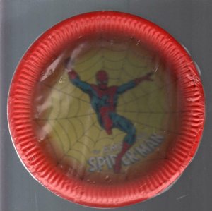 Amazing Spider-man Dessert Plates-1980's-8 9 plates-sealed-unused-FN