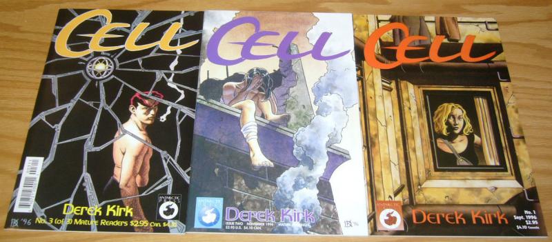 Cell #1-3 VF/NM complete series 1996 ANTARCTIC PRESS derek kirk comics 2 set