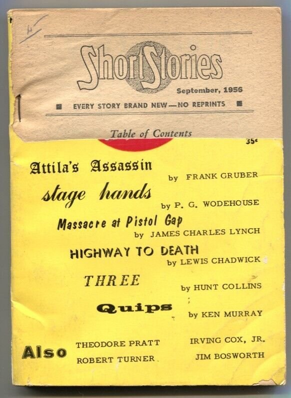 Short Stories Pulp September 1956- Atilla's Assassin- Wodehouse