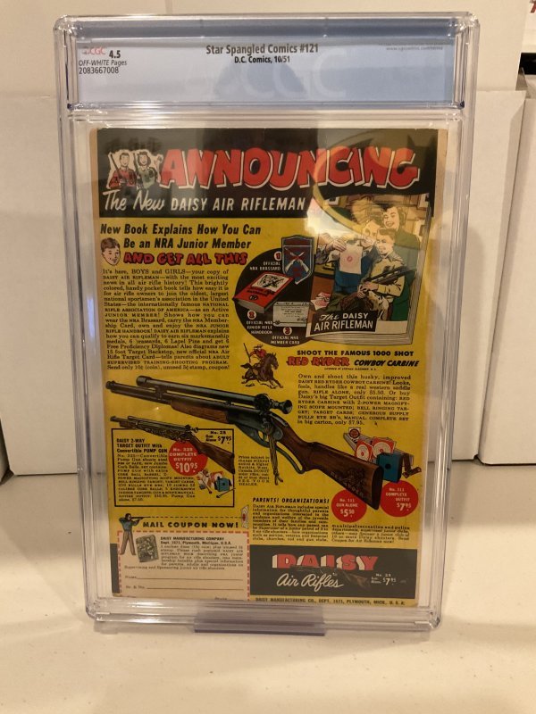 Star Spangled Comics #121  CGC 4.5  1951  Last Tomahawk Cover!