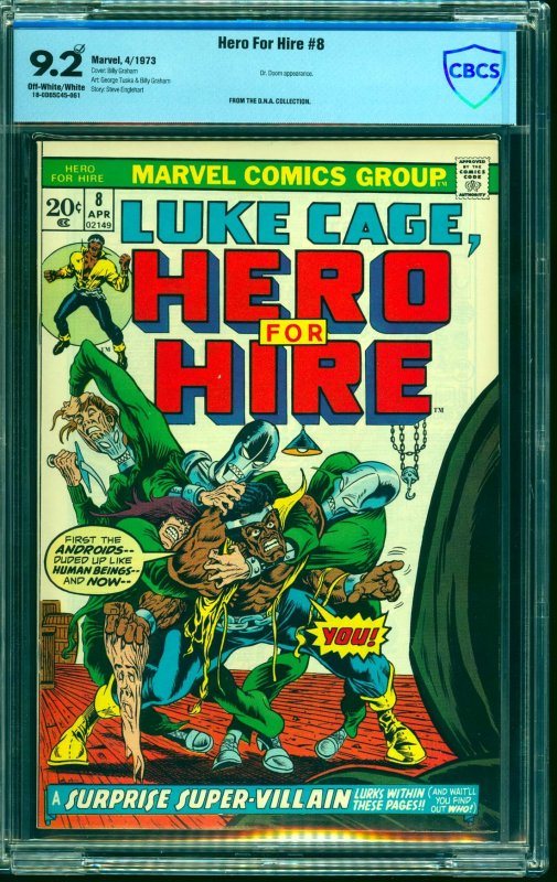 Hero For Hire #8 CBCS NM- 9.2 Off White to White Marvel Comics Luke Cage
