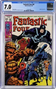 Fantastic Four #82 Black Bolt Medusa Lee Kirby Marvel CGC Graded 7.0 FN/VF 