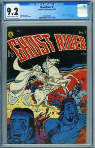 Ghost Rider #1 CGC 9.2 ME 1950-Origin issue-Golden-Age comic book 3726491001