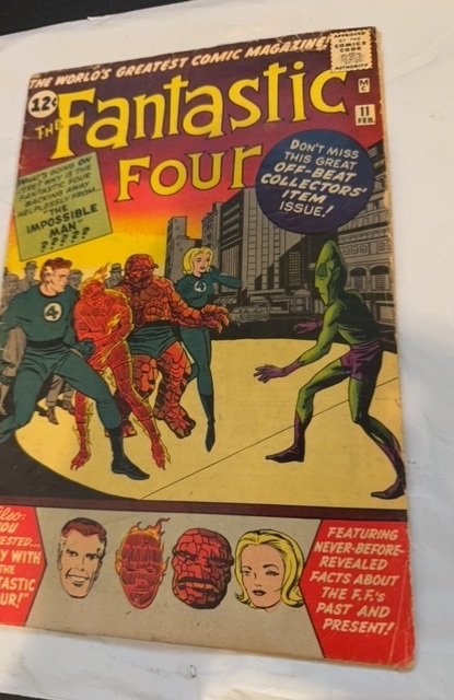 Fantastic Four #11 (1963)1st app impossible man see description vg lower grade