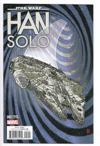 Star Wars Han Solo #2 - 1:10 Millennium Falcon Variant (Marvel, 2016) - New (NM)