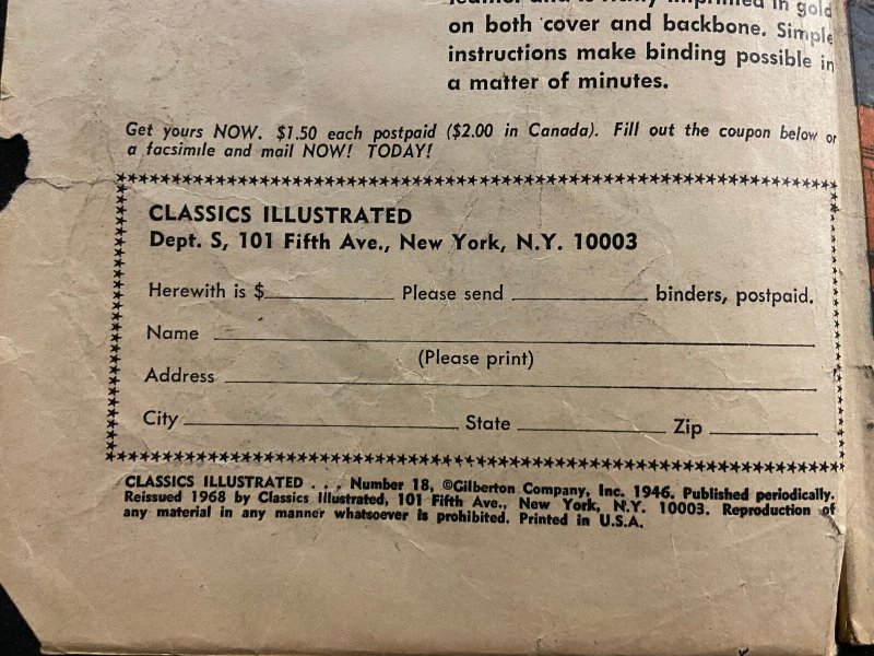 CLASSICS ILLUSTRATED #18 HUNCHBACK OF NOTRE DAME VG 1968