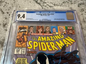 Amazing Spider-man # 332 CGC Graded 9.4 Marvel Comic Book Venom 1990 JH22