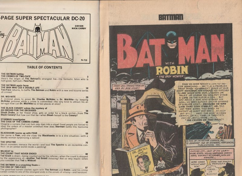 DC 100-Page Super Spectacular #20 (1973) Batman vs Two Face