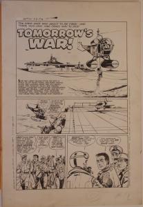 BOB POWELL original art, WARFRONT #34, pgs 1-5 + Intro, 1958, 6 pgs, Blue Angels