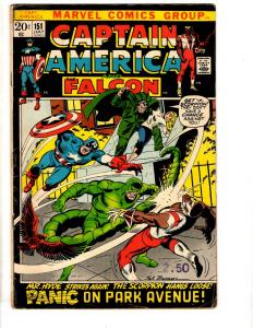 Captain America # 151 VG Marvel Comic Book Falcon Avengers Hulk Thor Skull RH1