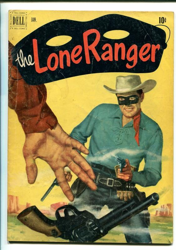 LONE RANGER #43-1952-DELL-WESTERN-RADIO-TV-SECRET IDENTITY-THRILLS-vg