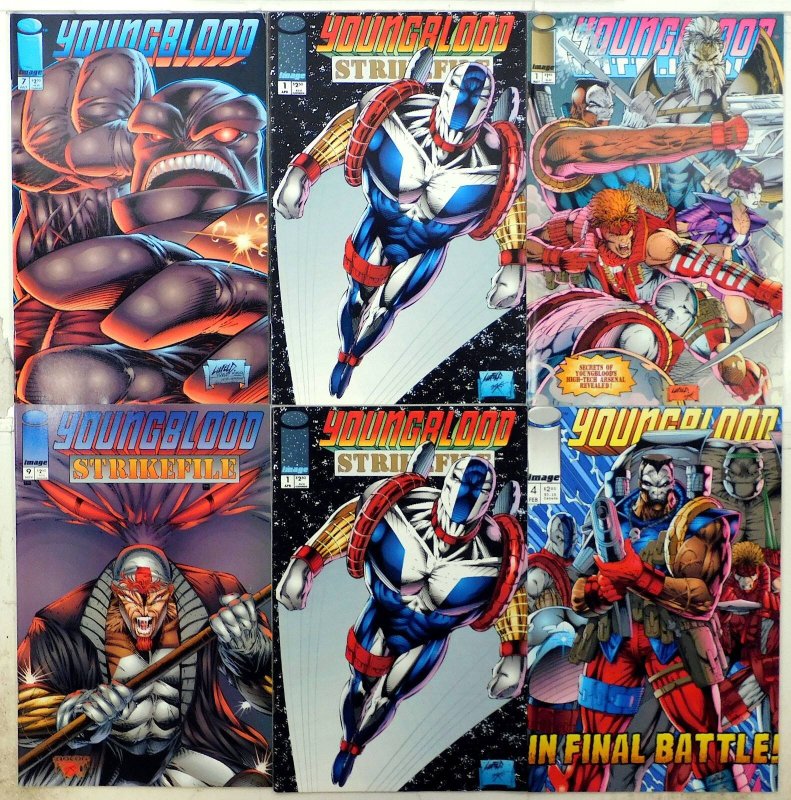 Youngblood Lot 6 #4, 7, Strikefile 1 x2, 9, Battlezone 1 1994 Image Comics